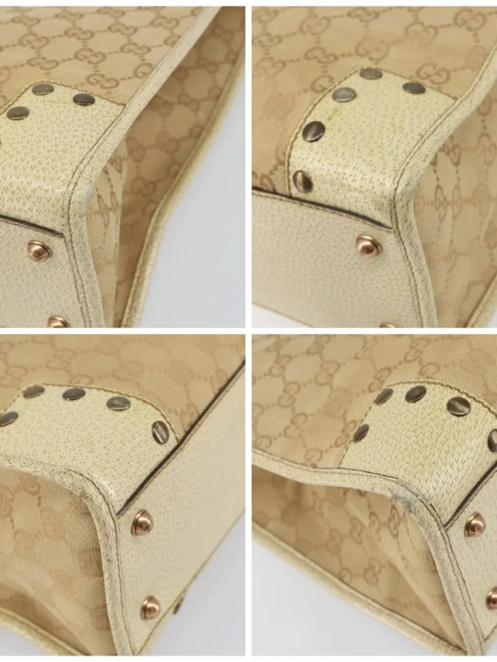 GUCCI GG Canvas Tote Bag Beige Gold 124261 Auth ep13162 - Picture 14 of 16